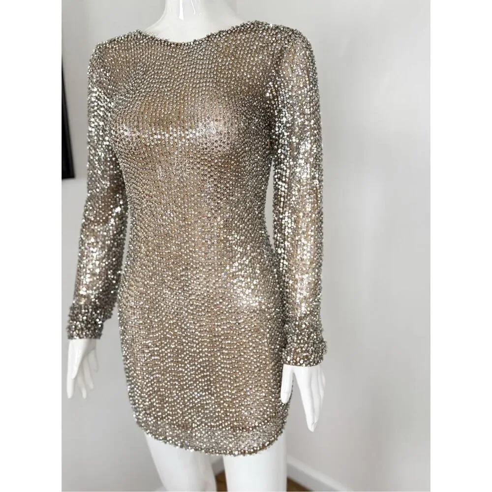 Retrofete Malaya Sequin Embellished Dress Size XS